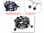 Mobile Preview: Wickelarmband Spiralarmband schwarz silberfarben inkl. 2 Charms